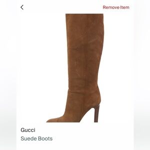 Gucci Tan Suede Heeled Boots